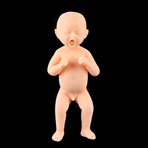 QYHSS Unpainted Reborn Kits Sleeping Baby Doll Soft Silicone Head, Unpainted, Newborn Baby Girl Doll, 3/4 Arms Full Legs Kids Gift, Set Including Head, Body, Legs and Arms, Handmade DIY