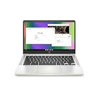 HP Chromebook 14 Laptop, Intel Celeron N4120, 4 GB RAM, 64 GB eMMC, 14” HD Display, Chrome OS, Thin Design, 4K Graphics, Long Battery Life, Ash Gray Keyboard (14a-na0226nr, 2022, Mineral Silver)