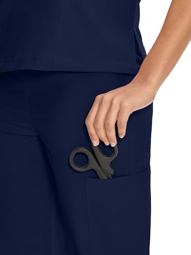 COZY SCRUBS Uniforme Médico Mujer Scrubs - Conjunto Enfermería con Blusa Cuello V y Pantalón Recto, 9 Bolsillos