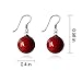 Lureme 10mm Perfect Round Red Natural Stone Silver Tone French Hook Drop Earrings for Women 02001504