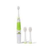 MYUS Intelligent Child Sonic Toothbrush LED Light Child Electric Toothbrush Smart Reminder SG-618 for Baby Child Kid with Extra 2 Replaceable Brush Heads (Light Green)