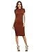 MakeMeChic Women's Short Sleeve Classy Solid Stretchy Wear To Work Pencil Dress