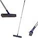 Fur Buster Rubber Broom with Squeegee - Pet Hair Removal -Dog Hair - Cat Hair - Water Spills - Multipurpose Surfaces - Extendable Pole Makes Cleaning Easy