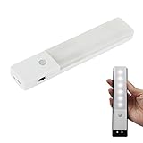 ZEEFO Rechargeable Wireless PIR Motion Sensor Night Light 3-Modes LED Wall Lamp,Built-in Lithium Battery Powered Activated Under Cabinet Lighting,Drawer Closet wardrobe Sheds Stick-on Anywhere (White)