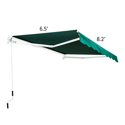 AECOJOY 8.2'×6.5' Patio Awning Retractable Sun Shade Awning Cover