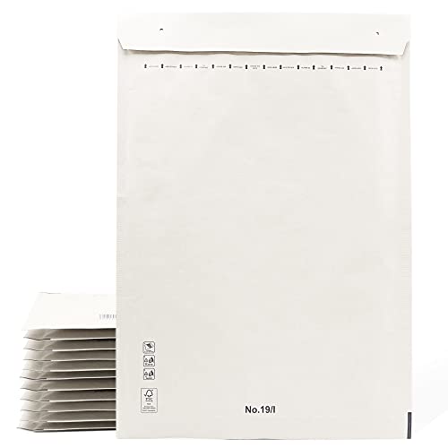Ofituria Padded Envelopes, Paper Bags with Bubble Liners, White, Peel and Seal (200 Envelopes, 300 x 420 mm)
