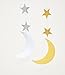 Zaffron Silver and Gold Crescent Moon Hanging Eid Decorations (4 Pack)