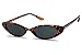 Mini Vintage Retro Extra Narrow Oval Round Skinny Cat Eye Sun Glasses Clout Goggles (Tortoise Frame | Brown)