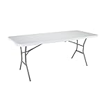 Lifetime 25011 Fold In Half Commercial Table, 6 Feet, White Granite