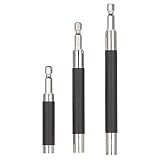 KKmoon 3pcs 1/4" 80/120/140mm Hex Shank Quick Release Magnetic Screwdriver Extension Bit Holder Connection Rod Adapter Sleeve