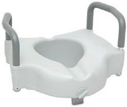 2 in 1 Locking 5" Raised or Elevated Toilet Seat Riser with Removable Arms