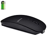 Ultrathin Perman 2.4GHz Wireless 4D Rechargeable 2400DPI 4 Buttons Optical USB Gaming Mouse Mice for Computer PC Laptop Gamer Black
