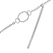 VAGA Trendy Silver Colored Sweater Necklace On Fine Long Chain with Bar Shape Pendant