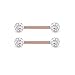 JFORYOU Barbell Ring 14G 316L Stainless Steel Cubic Zirconia Tongue Rings Body Piercing, 14mm Rose Gold