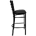Flash Furniture Hercules Series Ladder Back Metal Restaurant Barstool, Modern Upholstered Armless Bar Height Chair for Restaurants and Kitchens, Black