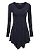 Made By Johnny MBJ WT737 Womens Long Sleeve Handkerchief Tunic M Navy
