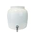 Porcelain Water Dispenser Crock - 2.5 Gallons - Comes with Ring Protector and White Spigot Faucet - Use With Water, Kombucha, Punch and More - Classic Plain White - Paint or Design On This Crock