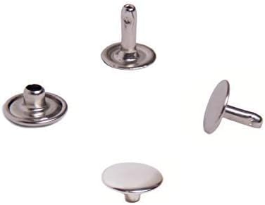 GETMORE Parts Hollow Rivets, Double Head, Brass, Rust-Free, 500 Piece - Silver Nickel Plated, 9 mm