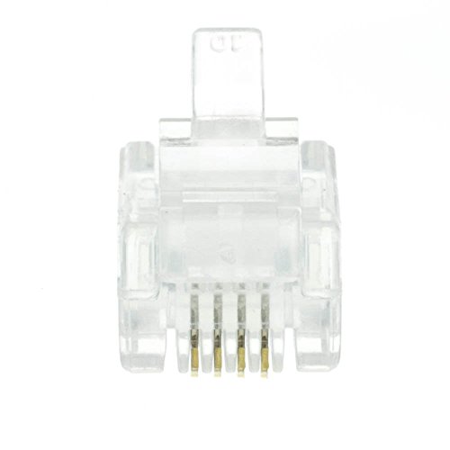 Rj11 Crimp Connectors Plug for Stranded Wire, 6p4c, 100-pieces/bag (Rj11 Plugs)
