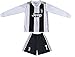 GamesDur 2018/2019 Cristiano Ronaldo #7 Home Long Sleeve Juventus Soccer Kids Jersey & Short Set Youth Sizes (Home, 8-9 Years)