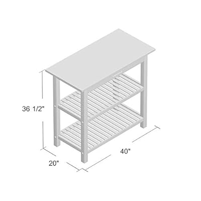 Buy Homelity Kitchen Work Table With Storage Drawer Free Standing Butcher Block Island With Solid Wood Top 40 Inch Wide Prep Table Cutting Board Table With Wooden Top And 2 Open Shelves Black