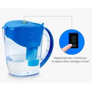 Alkaline pH PLUS BLUE ionized Water PITCHER, 3.5 L By WellBlue, 3 Filters (6 Month Supply).
