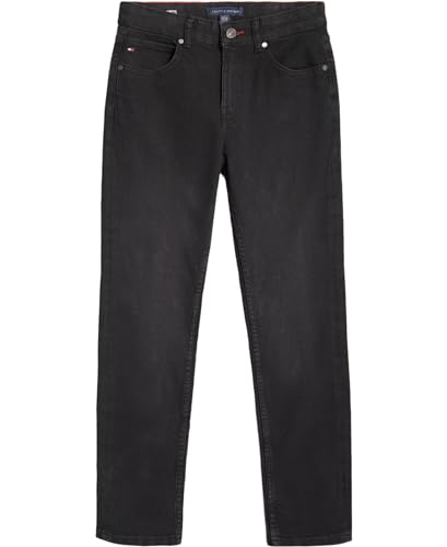 Tommy Hilfiger Boys' 5-Pocket Stretch Slim Straight Leg Denim Jean, Zipper Clos…