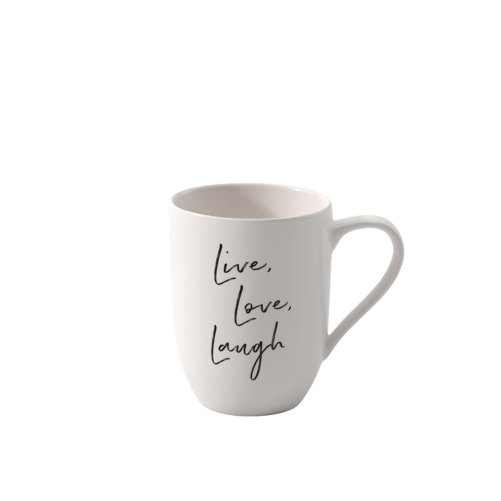 Villeroy & Boch - Statement, Mug, “Live Love Laugh”, 280 ml, Premium Porcelain, White — image 1