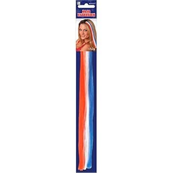 Party Perfect Team Spirit Hair Extensions Accessory Red White