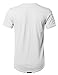 Cut Out Unique Design Front Zipper Short Sleeves Tee Shirt White L