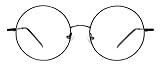 Full Rim Metal Round Eyeglasses Frame (Large Size) - Black