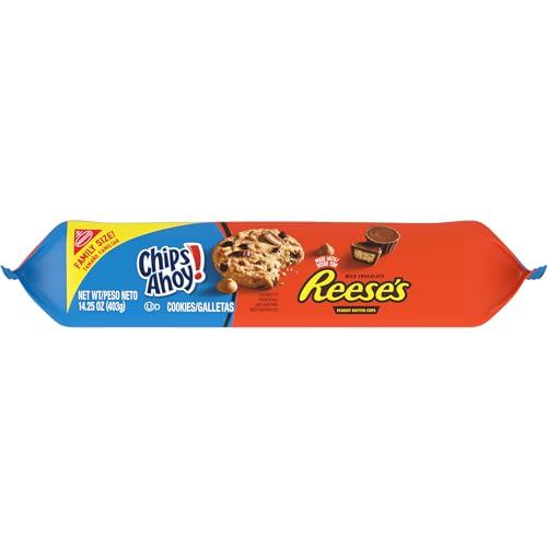 CHIPS AHOY! REESE’S PEANUT BUTTER CUP CHOCOLATE CHIP COOKIES, FAMILY SIZE, 14.25 OZ