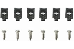 The Stop Shop 1969 Headlight Bezel Hardware Set, 12 Pieces (6 Screws, 6 J-Clips)