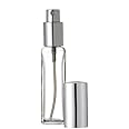 Grand Parfums 1 Oz Tall Square Style Perfume Atomizer Empty Refillable Glass Bottle - 1 oz Size for Aromatherapy Perfume Bottles - 30ml 30 ml with Sprayer and Cap (Set of 2, Silver Sprayer/Cap)