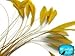 Moonlight Feather | 1 Dozen - Golden Yellow Stripped Rooster Coque Tail Feathers Craft Costume Supply