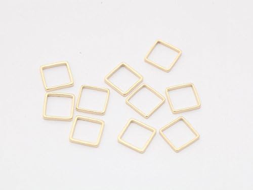 Sayakobo Japan-made frame parts Square (about 7x7mm) about 10 gold hoop ring metal parts handmade materials handicraft material Craft Supplies frame