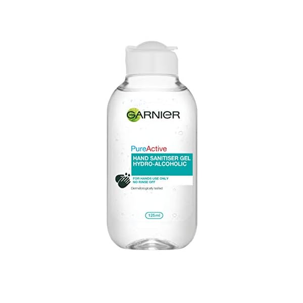 Garnier-Pure-Active-Hydro-Alcoholic-Hand-Sanitiser-Gel-125ml-Pack-of-Six-6-With-70-Alcohol-vv-Glycerin-Cleanses-Protects-Hands-Without-Drying-Recognised-By-The-British-Skin-Foundation Garnier Hand Sanitiser Gel 70 % Alcohol Purifying Hydro Alcoholic, 125 ml (Pack of Six 6), Handy Size Hand Sanitizer…