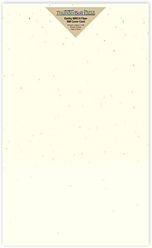 100 Earthy Birch Fiber Paper Sheets - 80# (80 lb/pound) Cover/Card Weight - 8.5