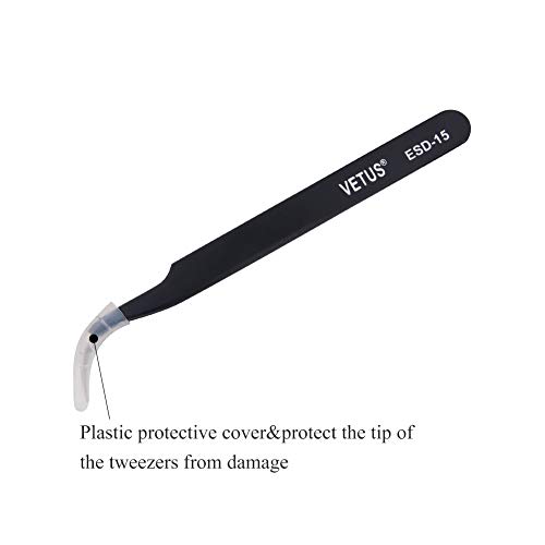 LASHVIEW Vetus Anti-static ESD Curved Pointed Perfect Craft Fine Angled Removal Stainless Steel Tip Curved Tweezers For Profissional Grafting False Eyelash Extension Nail Art Electionics Medical - Thumbnail 5
