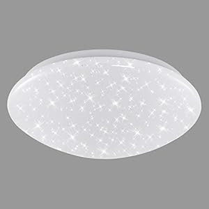 BRILONER Leuchten – LED plafondlamp met lamp decor, lichtkleur plafondlamp: neutraal wit, D: 29 cm, 12W, 1200 lumen, wit