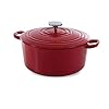 BK-Cookware-Dutch-Oven-Cast-Iron-Casserole-Dish-with-Lid-Enamelled-Coating-Induction-Oven-Safe-Cookware-28-cm67-Litre-Chilli-Red BK Cookware Dutch Oven, Cast Iron Casserole Dish with Lid, Enamelled Coating - Induction & Oven Safe Cookware - 28 cm/6…