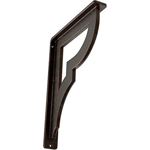Ekena Millwork BKTM01X07X10SBRABZ Metal Bracket, 1 1/2" W x 7 1/2" D x 10" H, A…