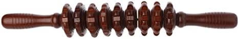 BKID Cellulite Fascia Massage Stick Roller, Trigger Point Myofascial Release Muscle Relax Tool, Wooden Massage Roller Stick (2#)