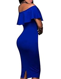 Wonderoy - Vestido de cóctel para mujer con volantes ajustables en los hombros