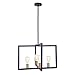 OYIPRO Modern Dining Room Pendant Light, 4 Lights Industrial Kitchen Island Lighting Fixtures Hanging Ceiling Light Frame Farmhouse Chandelier Brass and Black