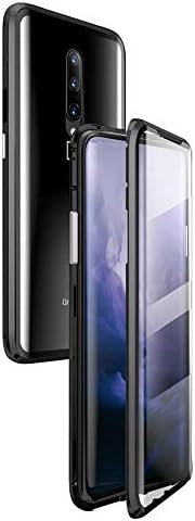 360° Full Body Case for OnePlus 7 Pro,[HD Clear Touchable Protective Front and Strong Tempered Glass Back] with Built-in Screen Protector Magnetic Adsorption Metal Protection Cover 1+7 pro (Black)
