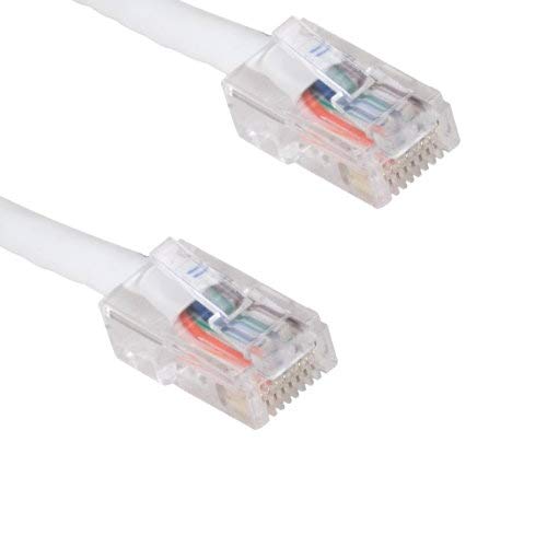 Kentek 25 Feet FT CAT6 UTP Assembled Type Patch Cable 24 AWG 550 MHz Category 6 Unshielded Twisted Pair Assembly Enchanced Ethernet RJ45 Network Internet Cord White