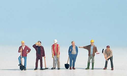 NOCH15110 Construction Workers 6/ H0 Scale Figures