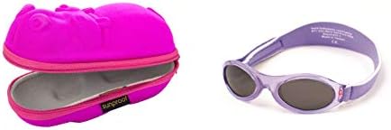 Baby Gift Pack Sunglasses case Pink Hippopotamus and BabyBanz Lilac Flowers Sunglasses 0-2 Years