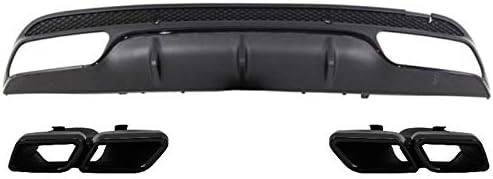 KITT CORDMBW205AMGTYB Rear Bumper Diffuser 14+ Exhaust Muffler Tips Only for Sport Pack Black Edition